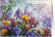 Stepmother or Step Mom Happy Mothers Day with Flowers Custom card