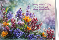 Great Grandma or Grandmother Happy Mothers Day Pretty Flowers Custom card