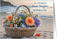 Foster Daughter Happy Mothers Day Beach Flowers Pretty Custom card