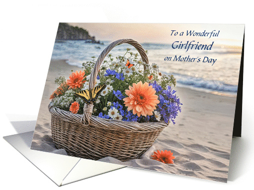 Girlfriend Happy Mothers Day with Basket of Flowers on a... (1915210)