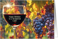 Happy Birthday for Her Pretty Wine Themed Classy Vintage Customize card