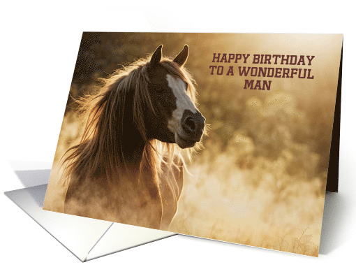 Happy Birthday for Him Wild Mustang Horse Spirit Custom Text card