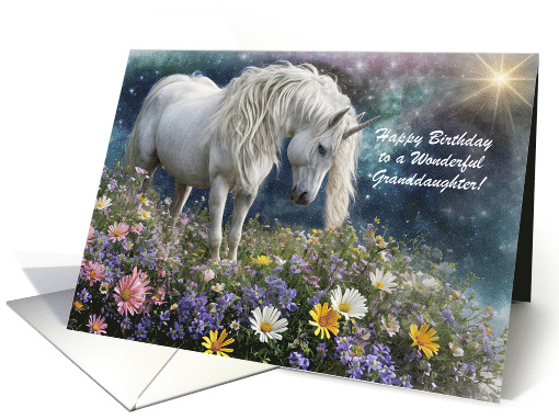 Granddaughter Happy Birthday Beautiful Unicorn Fantasy... (1918238)
