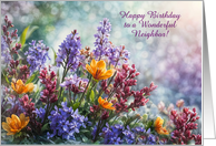 Neighbor or Neighbour Happy Birthday Pretty Flowers Custom Text card