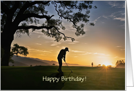 Happy Birthday Golf Themed Pretty Course with Custom Cover Text card