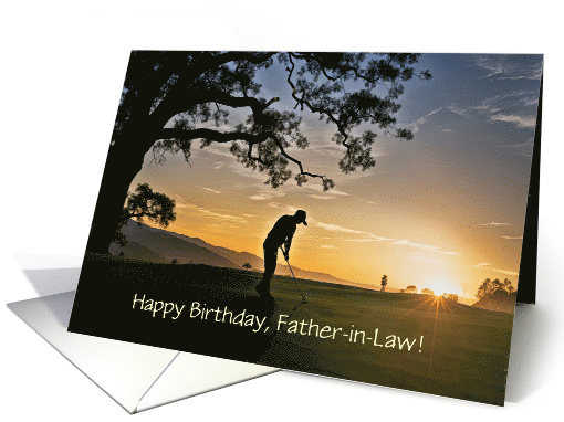 Father in Law Happy Birthday Golfer in the Morning Custom... (1919072)