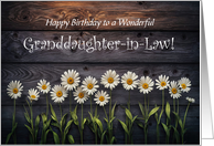 Granddaughter in Law Happy Birthday with Cute Daisy Flowers Custom card