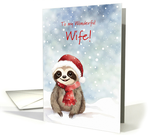 Wife Happy Holidays Christmas Cute Sloth Xmas Hat Custom... (1923672)