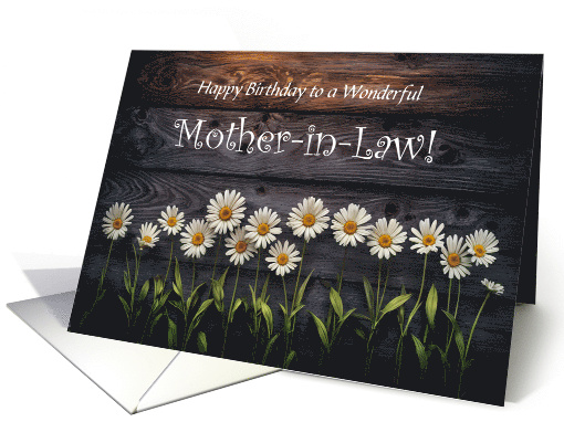 Mother in Law Happy Birthday Cute Daisy Flowers Custom Cover Text card