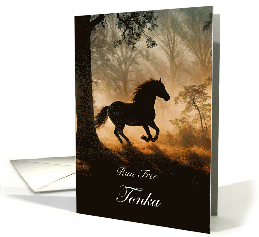 Horse Sympathy Condolences Loss of Horse Custom Name Memorial card