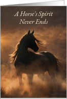 Horse Sympathy Loss Condolence Spiritual with Silhouetted Horse Sunset card