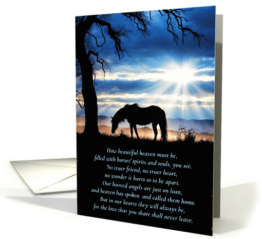 Horse Sympathy Loss Spiritual Poem with Silhouette Equine... (1925874)