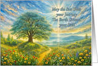 Summer Solstice Blessing with Tree Flowers Pathway Spiritual card