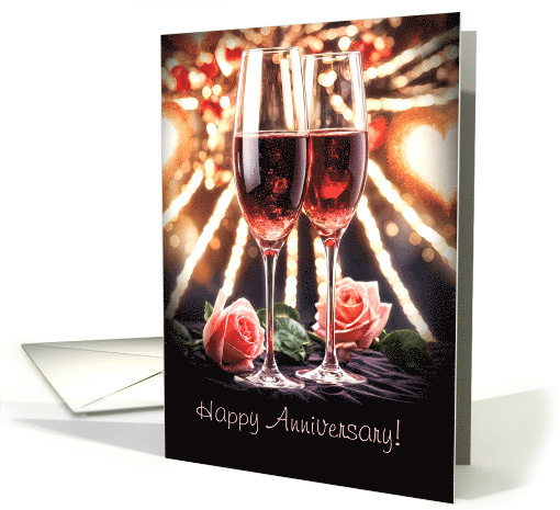 Happy Anniversary Spouse Significant Other Champagne Custom card