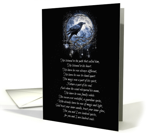 Pagan Wicca Inspired Birthday for Him Poem with Raven... (1934798)
