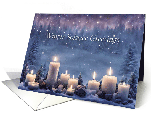 Winter Solstice Yule with Candles in the Snow in the... (1935352)