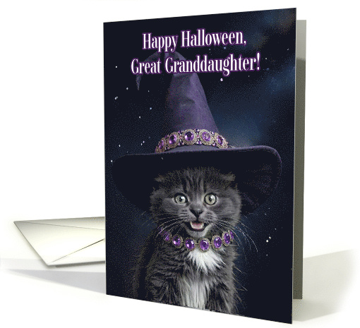 Great Granddaughter Happy Halloween Cute Kitten Witch... (1936018)