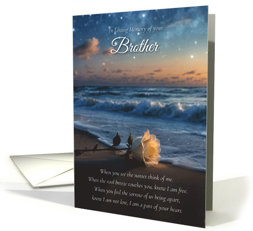 Brother Sympathy Loss Condolences Spiritual Poem Rose Beach card
