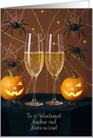 Nephew and Niece in Law Wife Happy Halloween Cheers Custom card