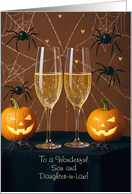 Son Daughter in Law Wife Happy Halloween Cute Funny Champagne Custom card
