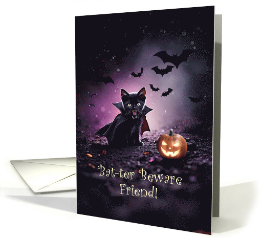 Friend Happy Halloween Cute Little Black Kitten Vampire... (1938094)