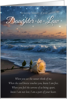 Daughter in Law Sympathy with White Rose Ocean and Spiritual Peom card