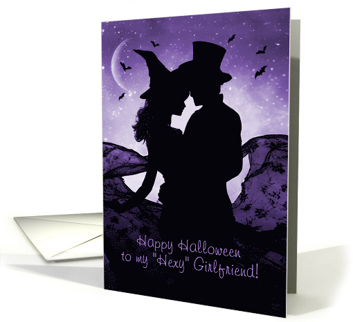 Girlfriend Happy Halloween Witch and Warlock Romantic Custom card