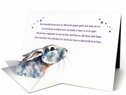 Bunny Rabbit Sympathy with Spiritual Type Poem Animals in Heaven card