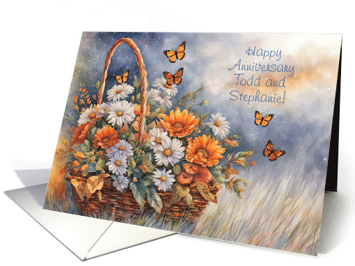 Wedding Anniversary Personalized with Names Pretty Fowers... (1940268)