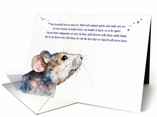 Hamster Sympathy Loss of Pet Condolences With Spiritual Poem card