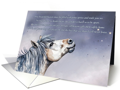 Pony Sympathy Memorial Condolences with Poem about Ponies... (1940470)