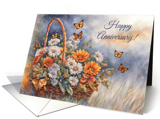 Happy Anniversary with a Country Basket Brimming with... (1941376)