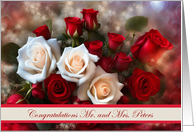 Congratulations Wedding Custom Name with Beautiful Roses card