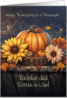 Brother and Wife Sister in Law Happy Thanksgiving Pretty Flower Custom card