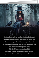 Birthday Mystical with Raven Gothic Wicca Pagan Inspired Poem card