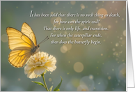 Sympathy Loss Butterfly on a Carnation Metaphysical Transitions card