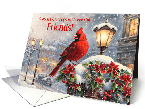 Friend or Friends Season's Greetings Cardinal Poinsettia... (1948060)