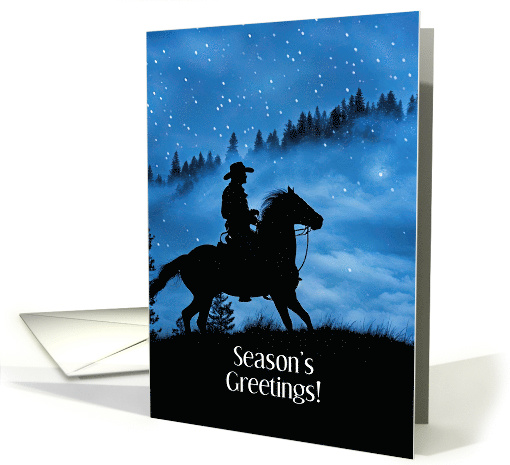 Seasons Greeting Country Western Cowboy Christmas Holiday Custom card