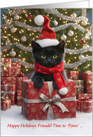 Friend or Friends Happy Holidays Christmas Cute Cat Presents Custom