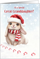 Great Granddaughter Happy Holidays Christmas Cute Bunny Sweet Custom card