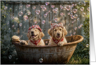 Valentines Day Love Romance You Make My Heart Happy Dogs Bubble Bath