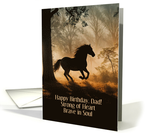 Dad Father Happy Birthday with Wild Free Horse Timeless Custom card