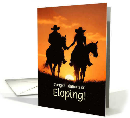 Congratulations Eloping Elopement Country Western Horses Custom card