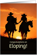 Congratulations Eloping Elopement Country Western Horses Custom