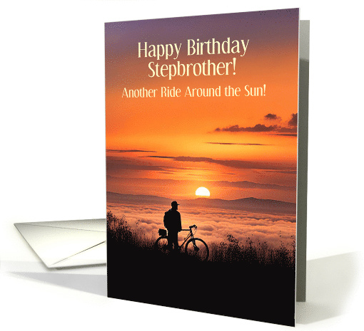 Stepbrother Birthday Sunset Sky Outdoors Serene Custom Cover Text card
