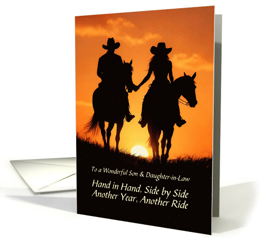 Son and Daughter in Law Happy Anniversary Horseback... (1959952)