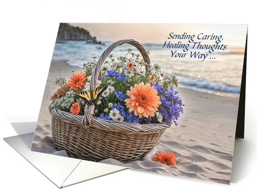 Get Well Pretty Basket of Flowers on the Beach with... (1960872)