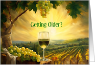Getting Older Funny Birthday with Wine and Vineyard Cheers Custom