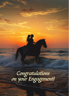 Congratulations on Your Engagement Couple Beach Horseback Custom