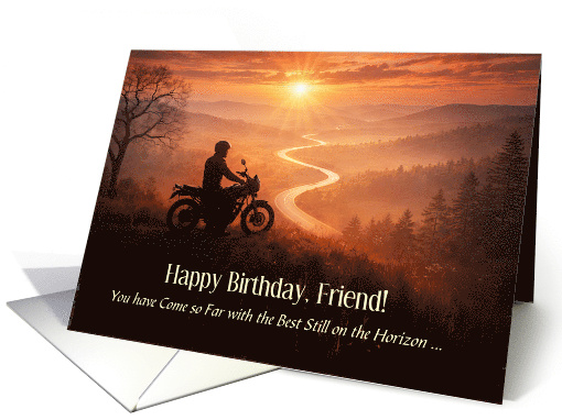 Friend Happy Birthday Outdoors Sunset Motorcycle... (1964298)